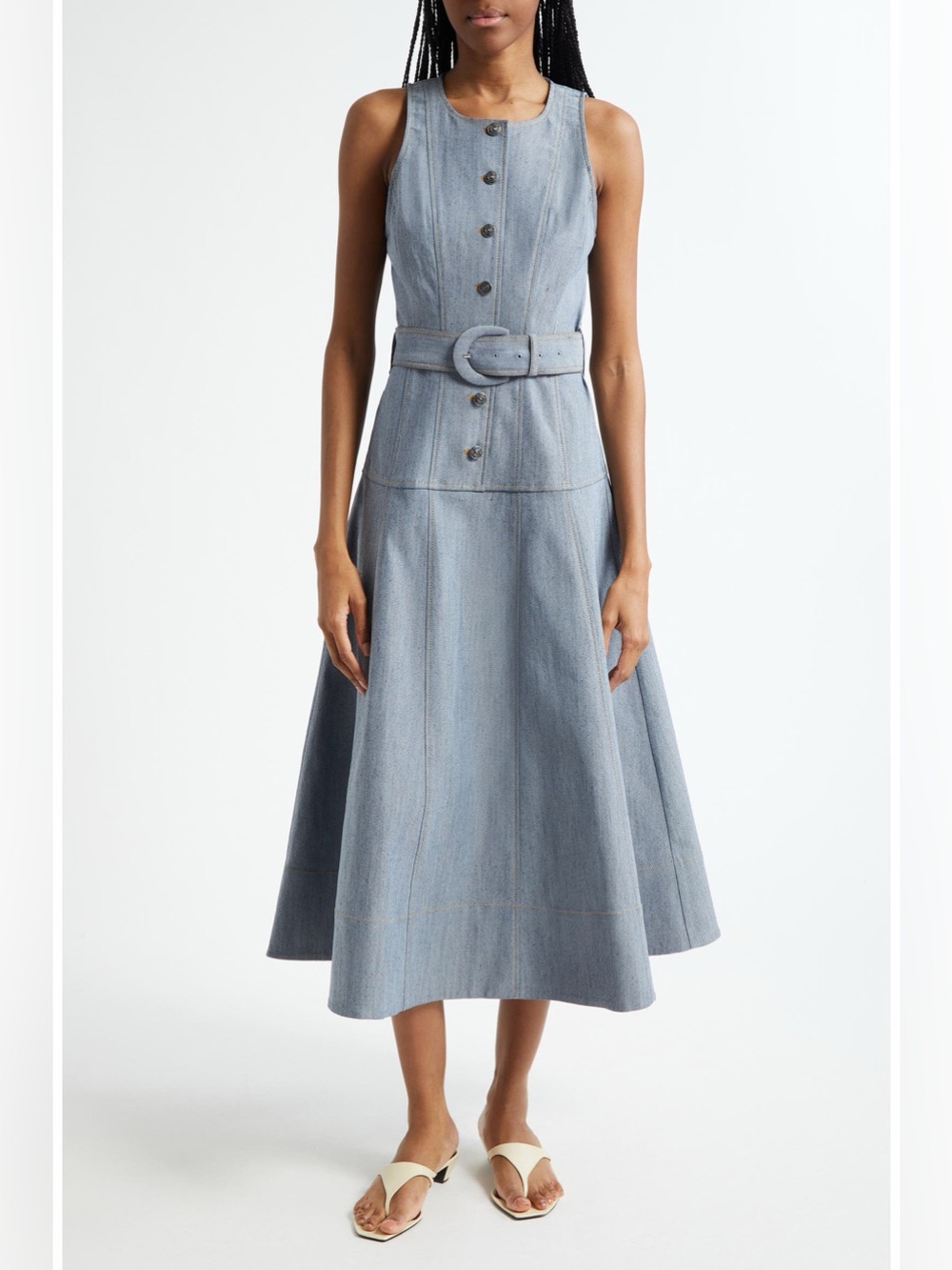Cinq a sept Margaret Denim midi Dress size 10 NWOT
